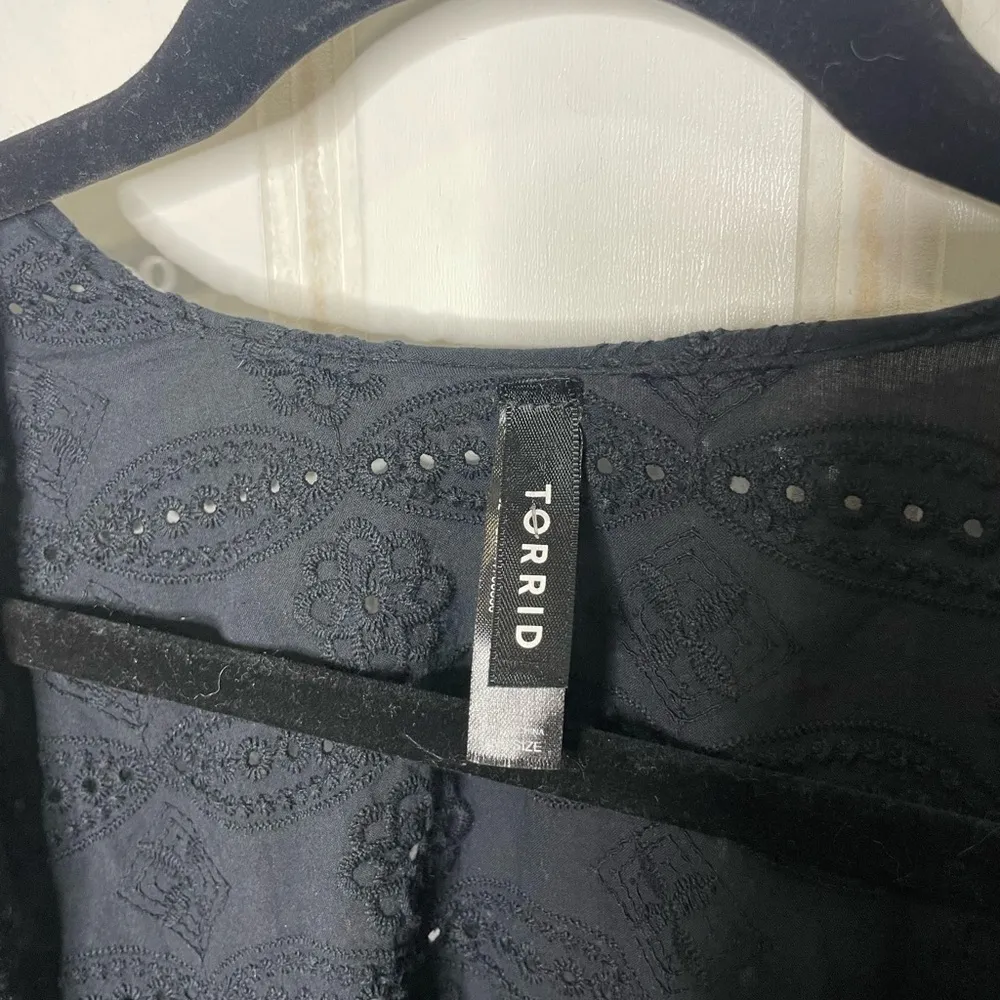 Torrid Black Eyelet Cardigan Topper 100 - Image 3