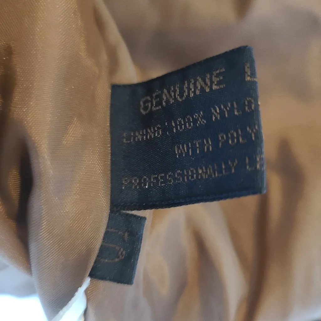 Vintage WINLIT 80s Leather Patchwork Print Bomber Jacket Coat Size‎ S Brown - Image 10