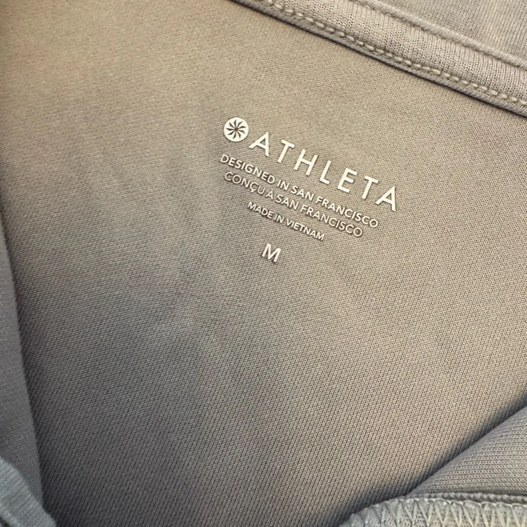 ATHLETA Light GREY Quarter-Zip Pullover very soft size medium - Image 2