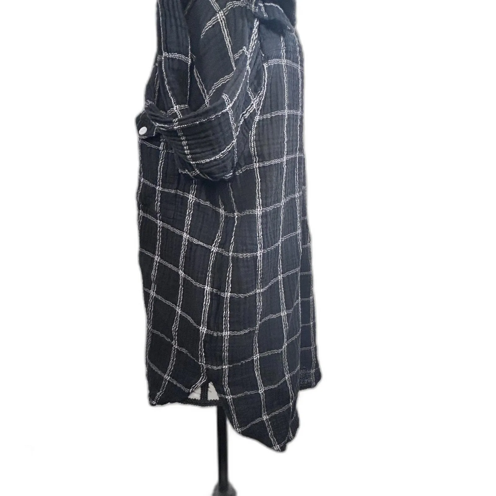 Madewell Lightspun‎ black and white checkered button up shirt Women's size S - Image 6