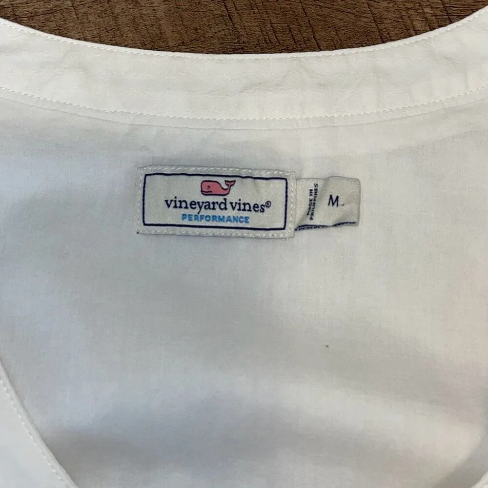 Vineyard Vines Harbor Women’s Drawstring Waist Sleeveless V-Neck Seersucker Mini - Image 6