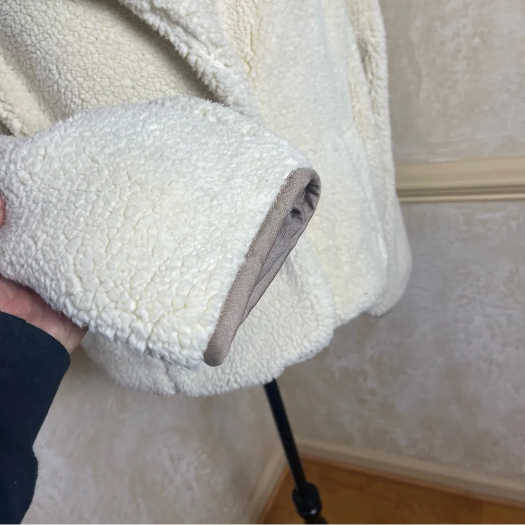 Free People Joplin Cozy Faux Sherpa Fur Jacket in Ivory Winter snow cozy Size S - Image 14