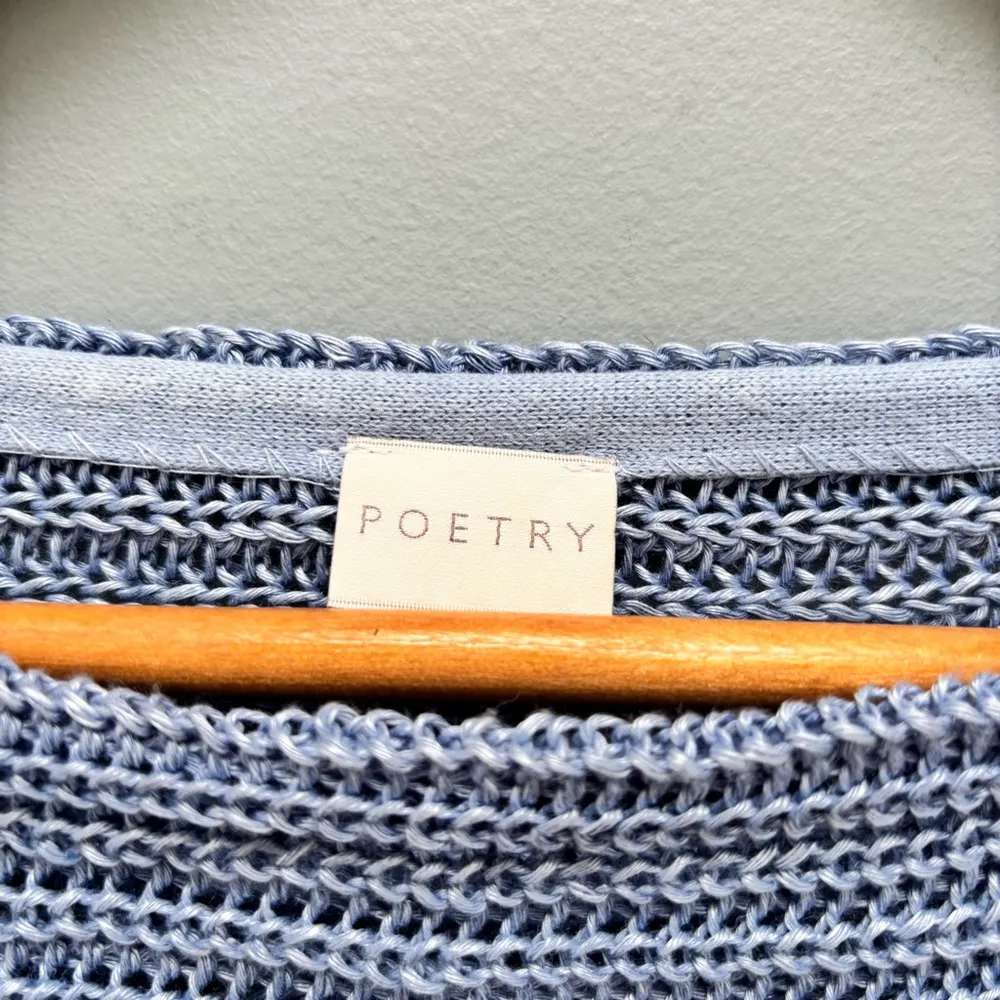 POETRY Rib-Stitch Linen Sweater in Bluebell 8 - Image 9