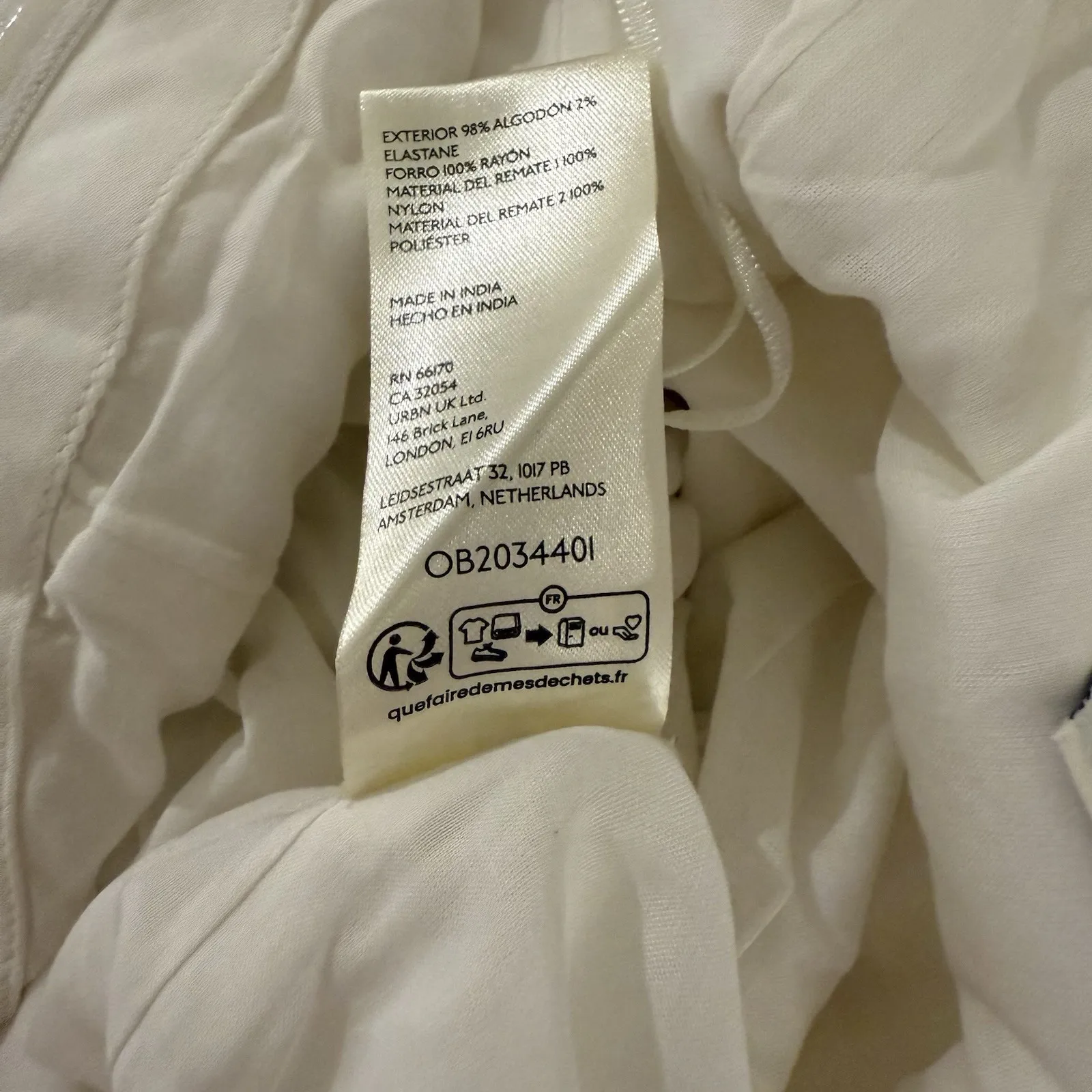 BHLDN Anthropologie Floral Applique Mini Dress Womens Size XS White Bridal - Image 6