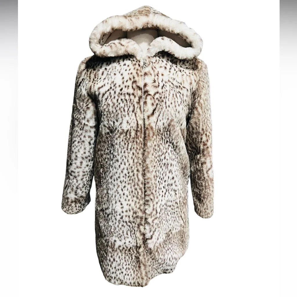 Bella Dahl Faux Fur Jacket - Snow Leopard Size Small - Image 2