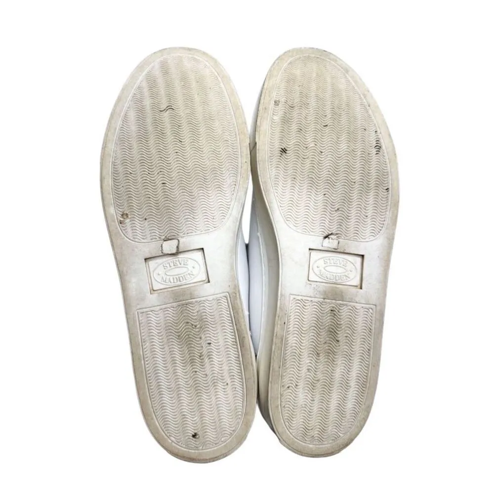Steve Madden Shoes Size 10 Ravia Sneaker White and Silver Lace Up Rubber Sole‎ - Image 9