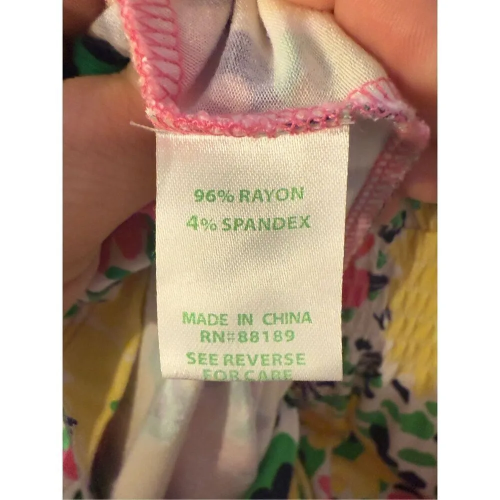 Lilly Pulitzer Belline Resort Doodle Bug Daisy Floral Jersey Dress Sz S Pink Yel - Image 10