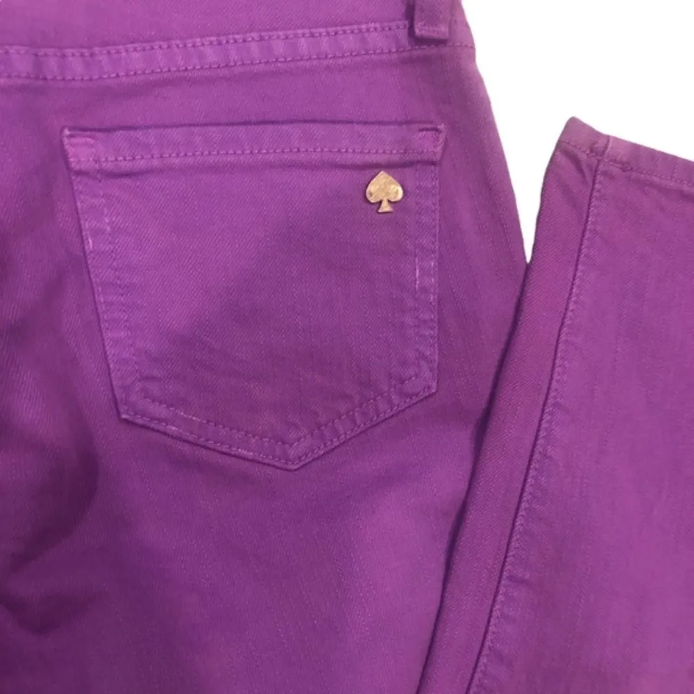 KATE SPADE PURPLE SKINNY BROOME ST PLAY HOOKY JEANS 25 - Image 5