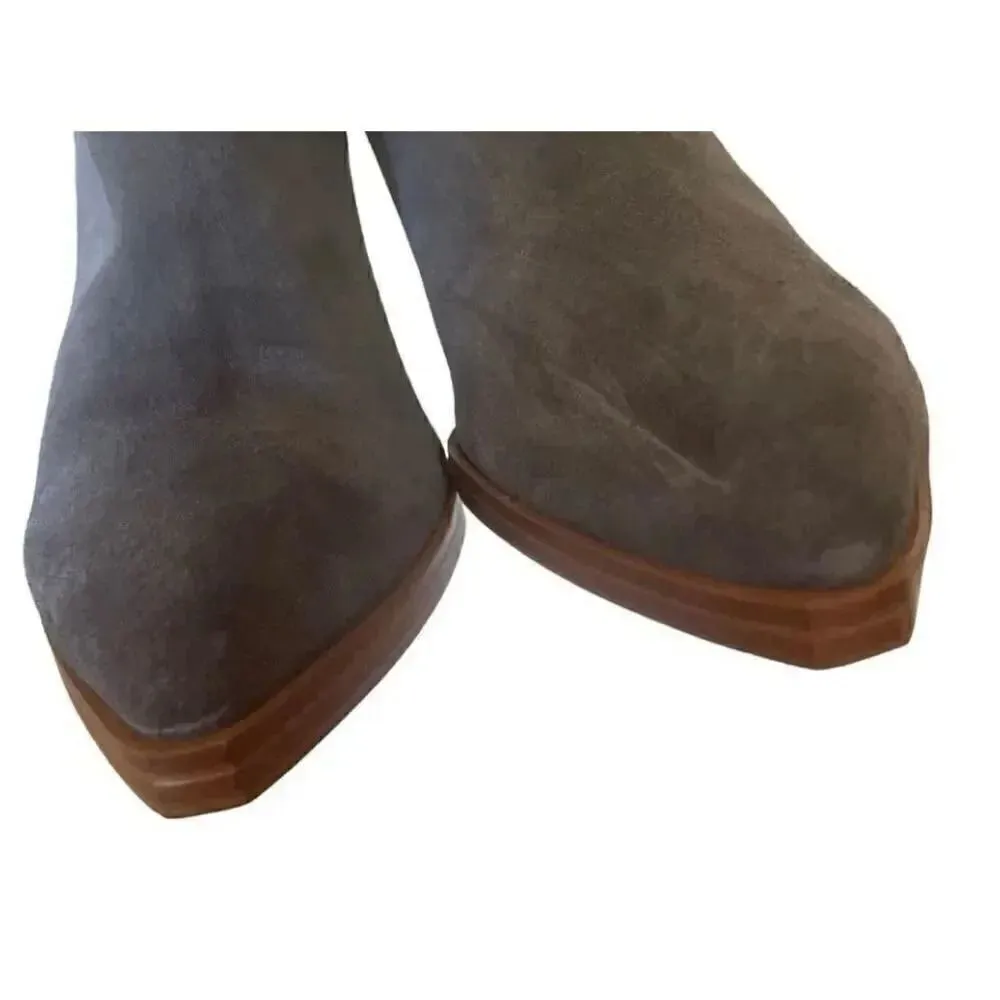 Marc Fisher Suede Leather Gadri Pointed Toe Bootie Gray SZ 6.5 - Image 10