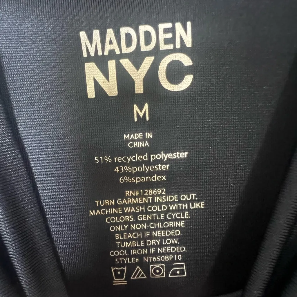 Madden NYC Women's Size Medium Mockneck Bodysuit‎ Black - Image 2