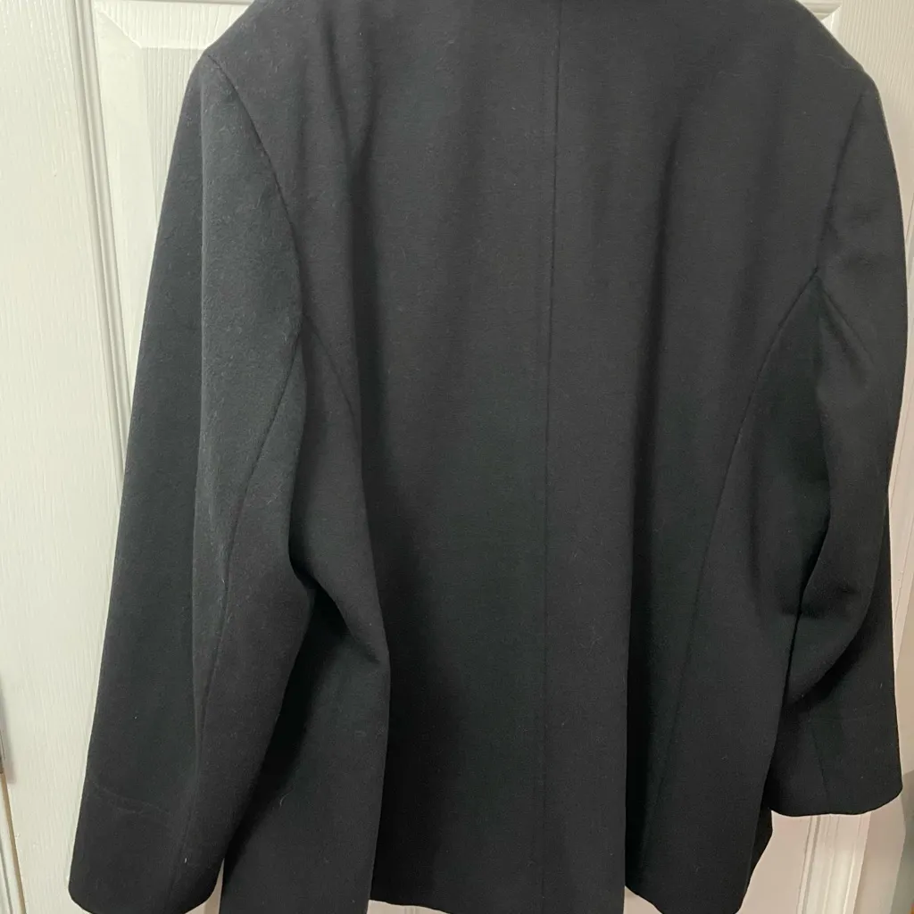 Calvin Klein Black Wool Cashmere Blend Peacoat Women's Approx SZ XL - Image 6