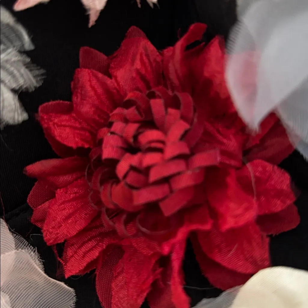 Custom Made Bralette/Bustier Sz M 3D Floral Black Pastels Molded Underwire Cups Size M - Image 9