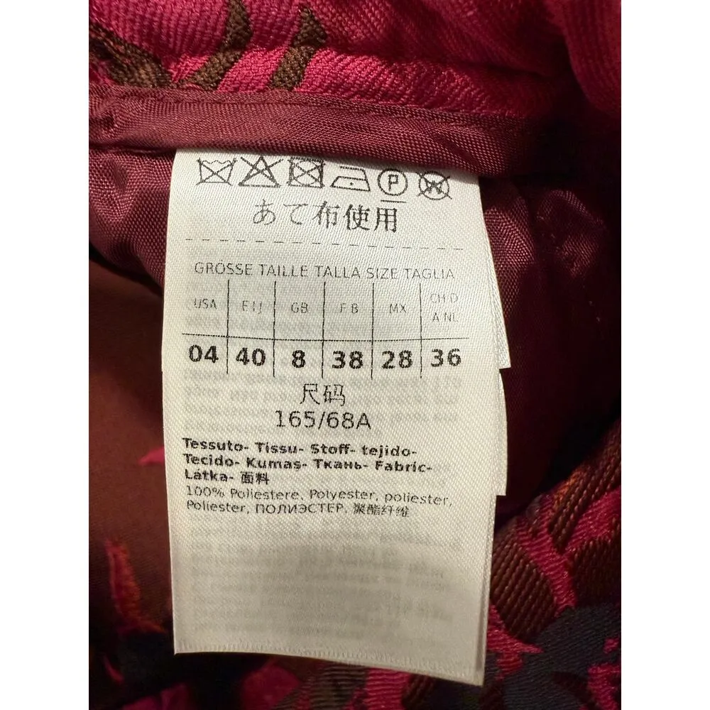 Max & Co Avant Garde Jacquard Floral Elegant Old Money Asymmetrical Midi 4 Pink - Image 5