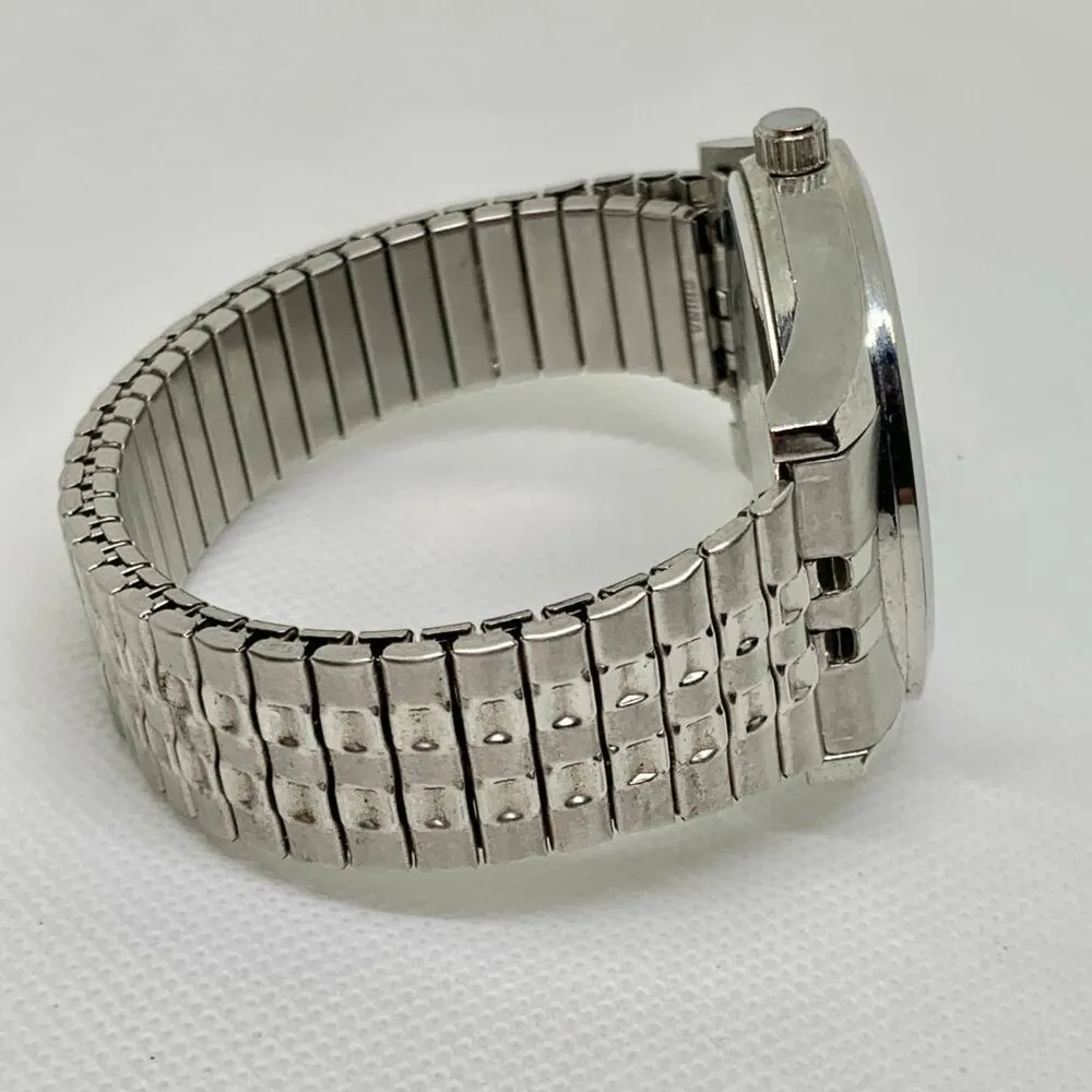 FMD Men classic wrist watch silver tone dial 41mm case , stretch running - Image 6