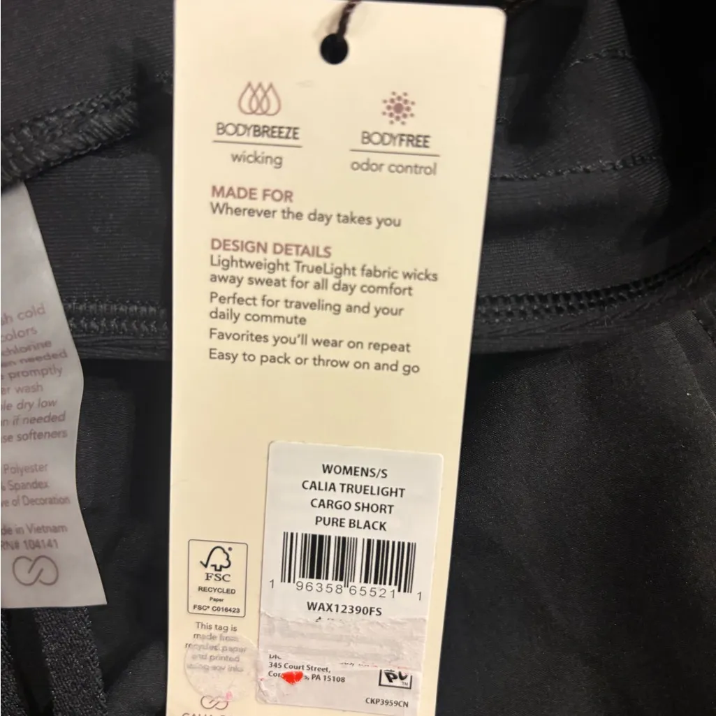 CALIA TrueLight Cargo Shorts | Journey Collection | Small | NWT Black - Image 8
