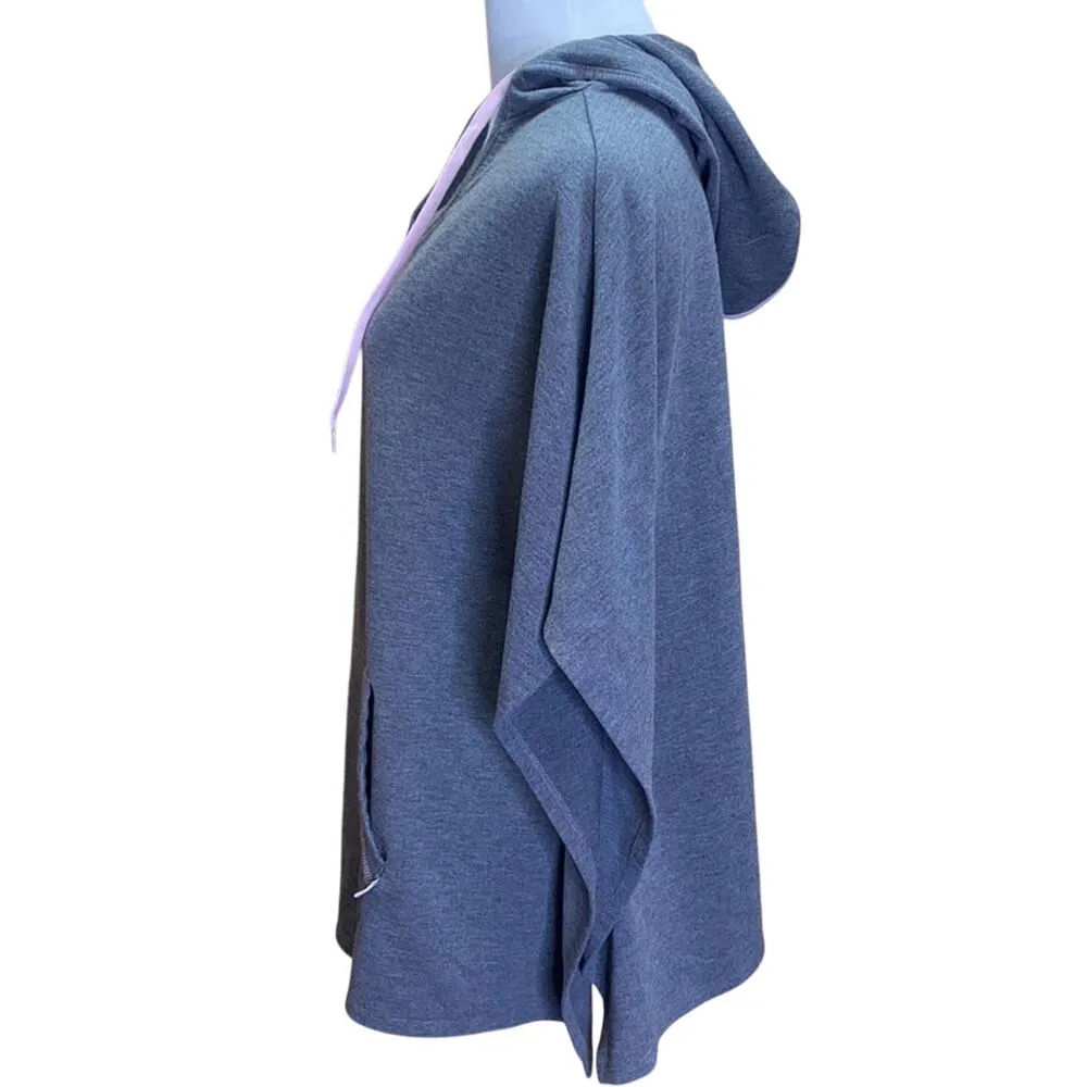 DB Sunday Breast Cancer Awareness Poncho Hoodie XS Gray - Image 4