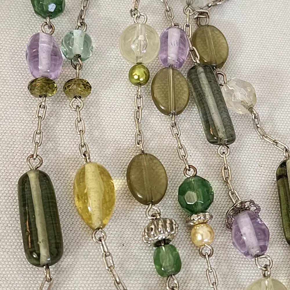 Lia Sophia Silver Chain Necklace with Glass Beads - Image 4