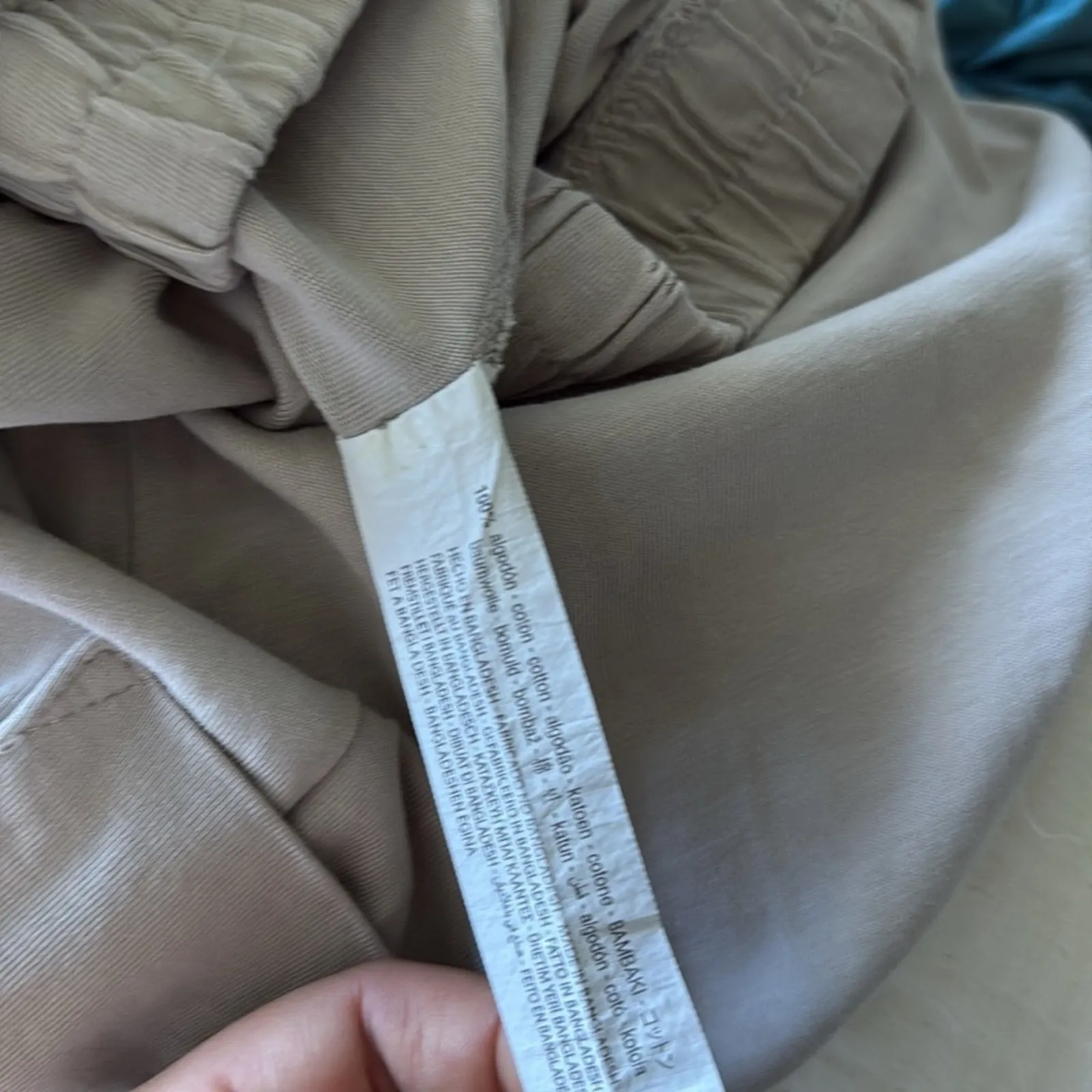 Zara Beige Cargo Pants Wide Leg Crop Neutral Medium - Image 8