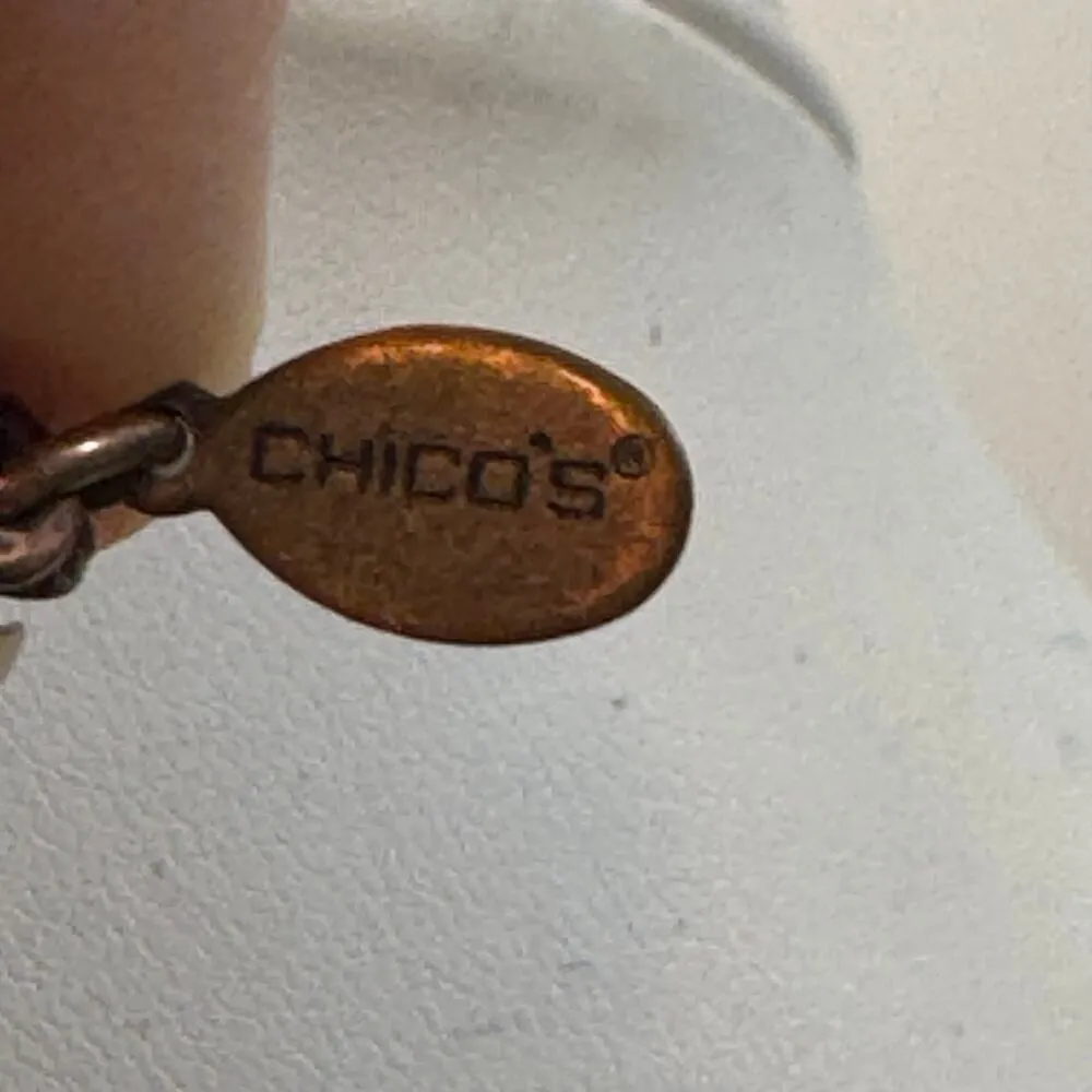 Chico's Brown & Copper Tone Pendant Necklace Metallic Beads - Image 9