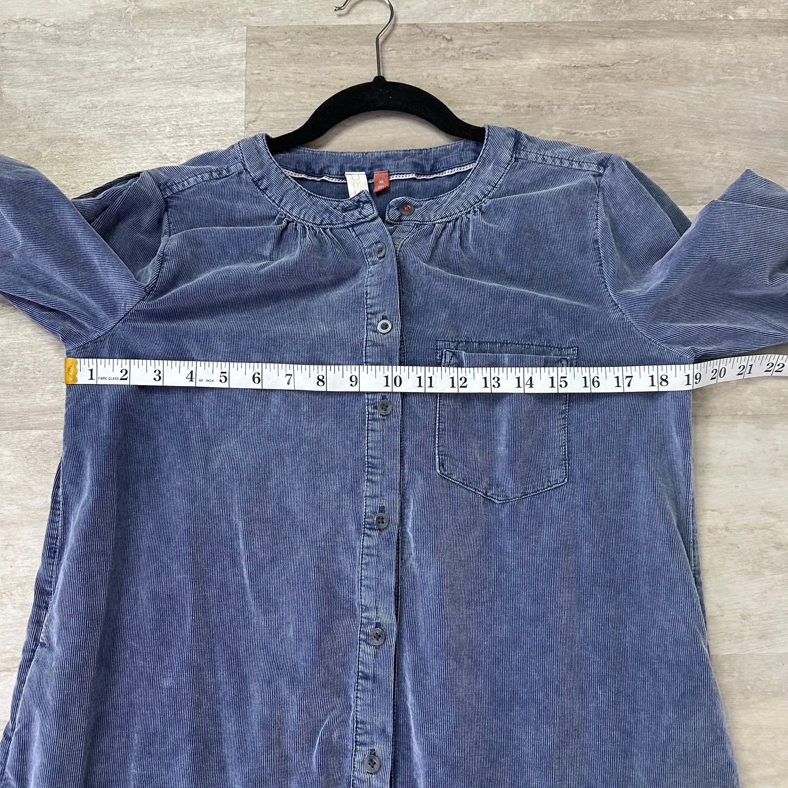 Anthropologie’s PILCRO Marta Tiered Corduroy MIDI Dress Blue Size XS - Image 7