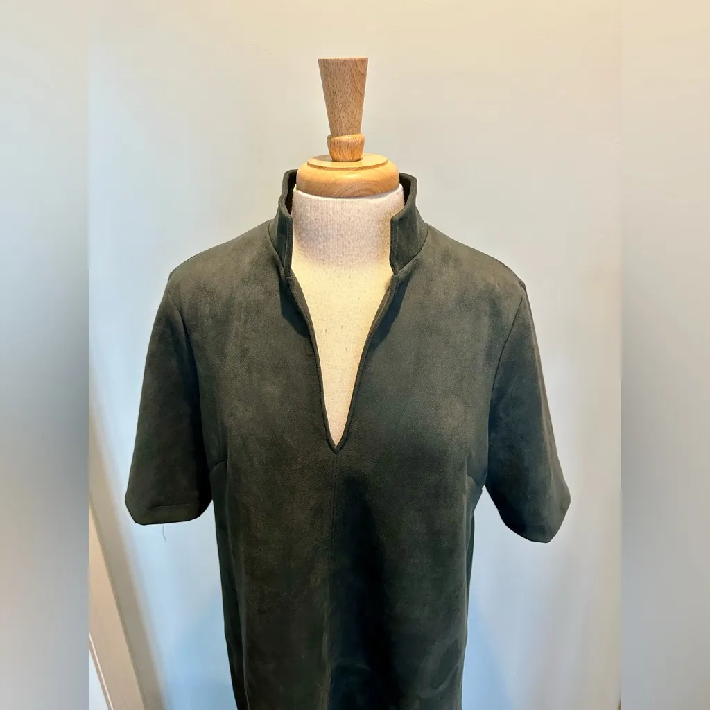 Tuckernuck Ganache Vegan Suede Clifton Green Mini Dress size XLarge - Image 3