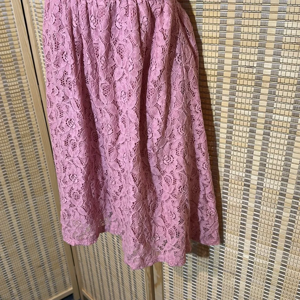 Wet Seal Pink Strapless Bustier Baby Doll Tank Top Mini Dress Lace Layers L NWT - Image 8