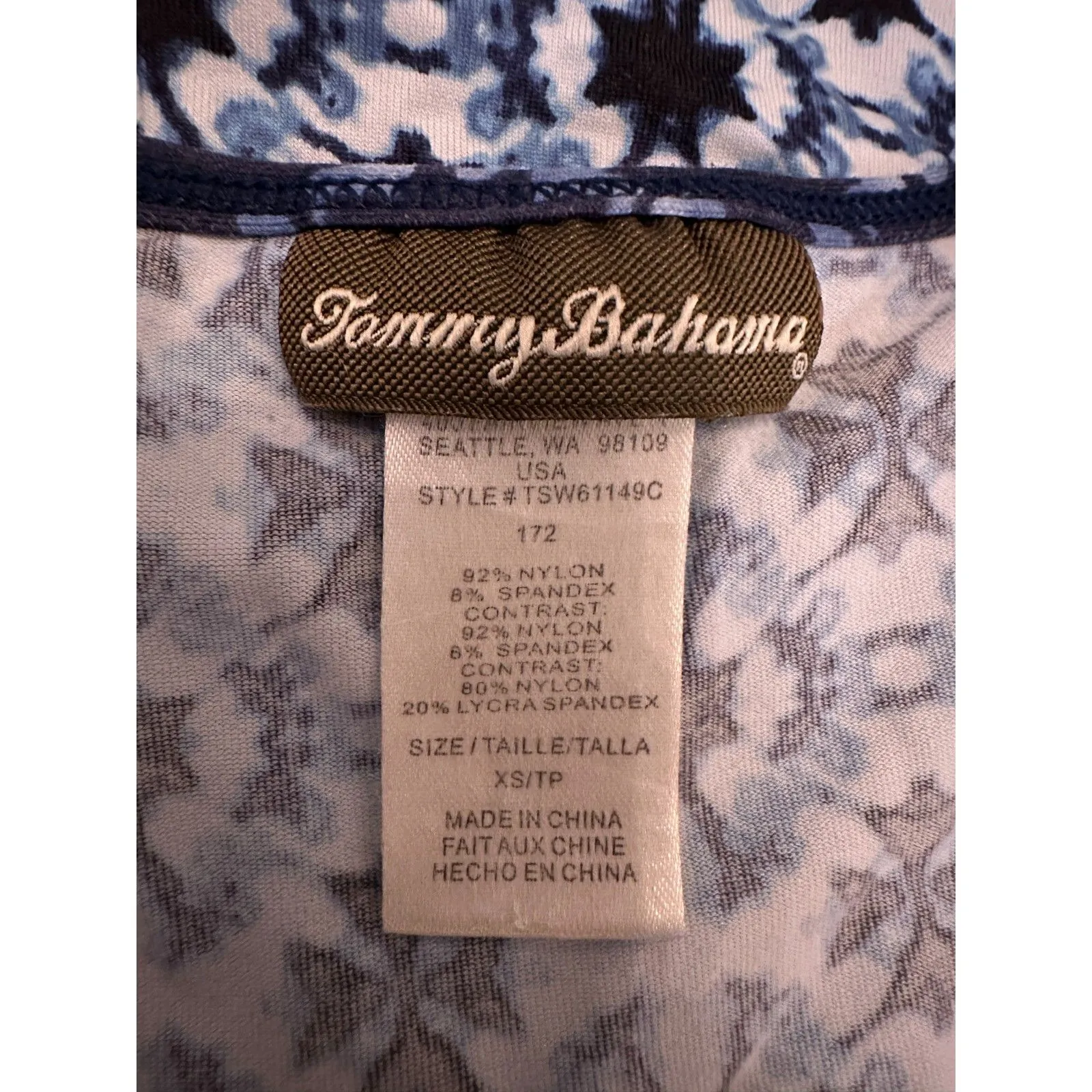 Tommy Bahama Shibori Splash Split-Neck Swim Dress Size XS - Image 5