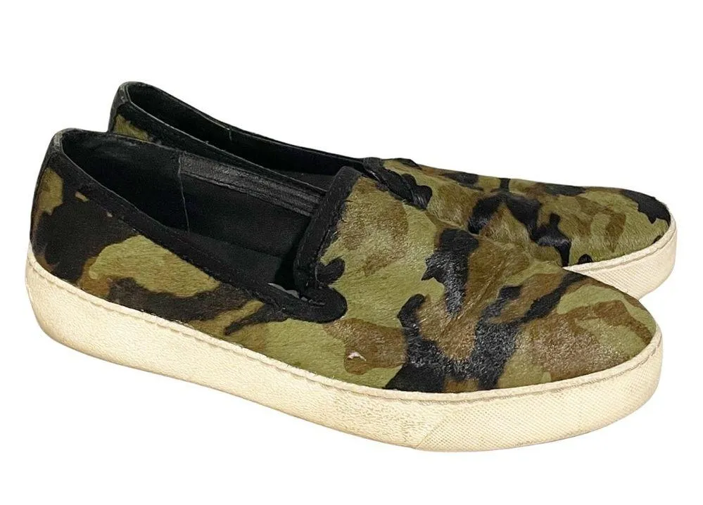Sam Edelman Size 8.5 Green Fur Camouflage Low Top Slip on Sneaker - Image 3