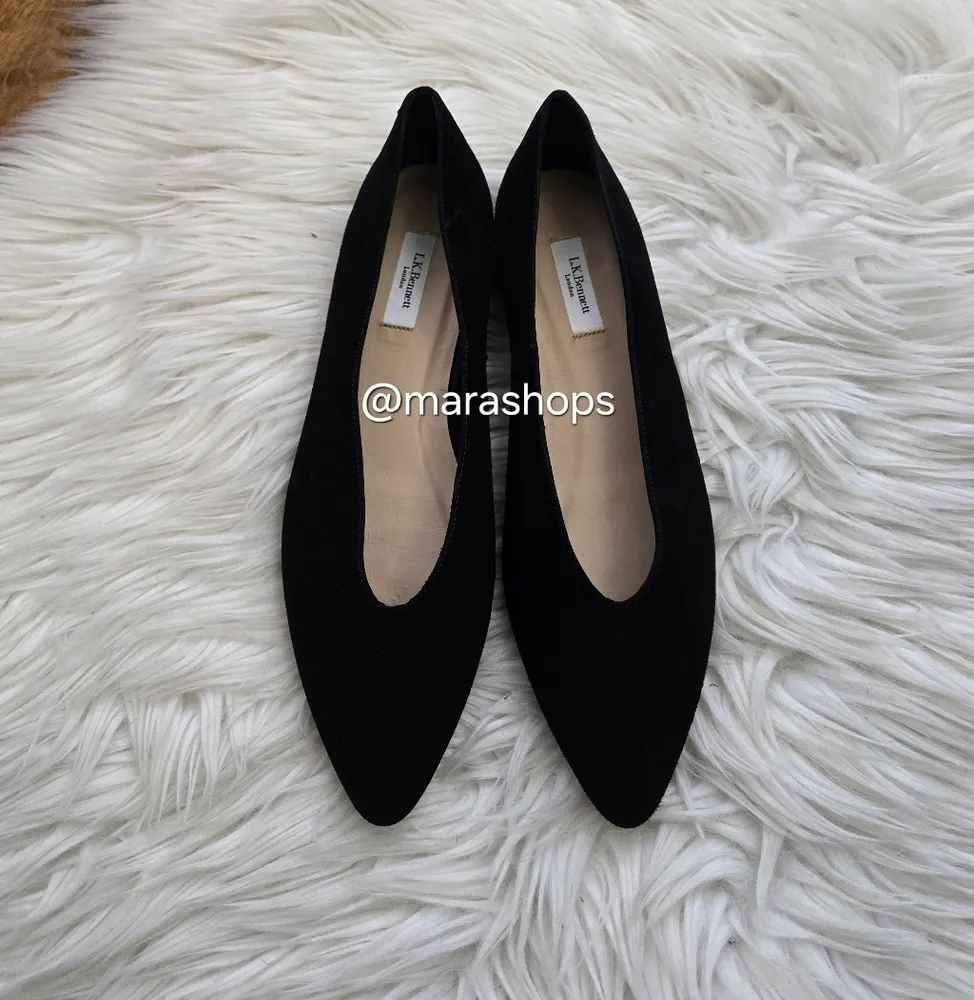 L.K. Bennett Constance Suede Ballet Black - Image 2