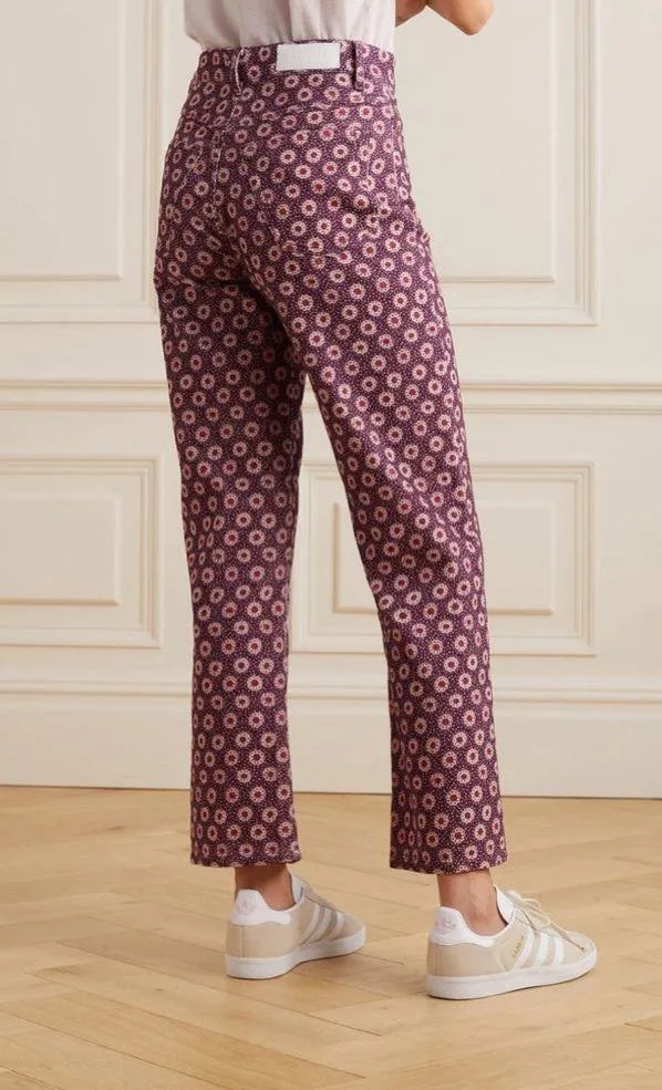 RE/DONE Floral Print Wide Leg Pants Loose Flare Corduroy Jens Retro Womens 30 - Image 6