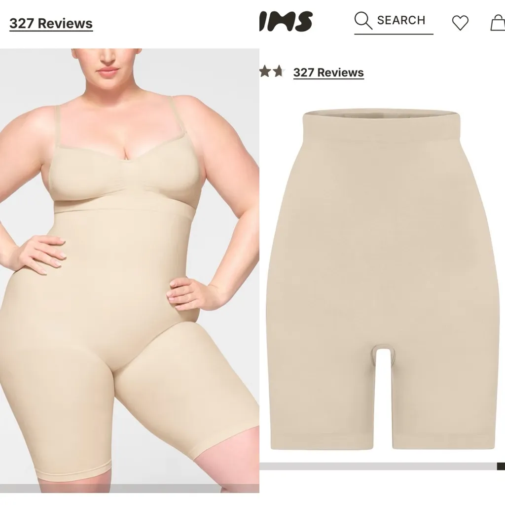 Skims seamless Sculpt High Waisted Above the Knee Short Sand Size XS‎ NWOB - Image 3