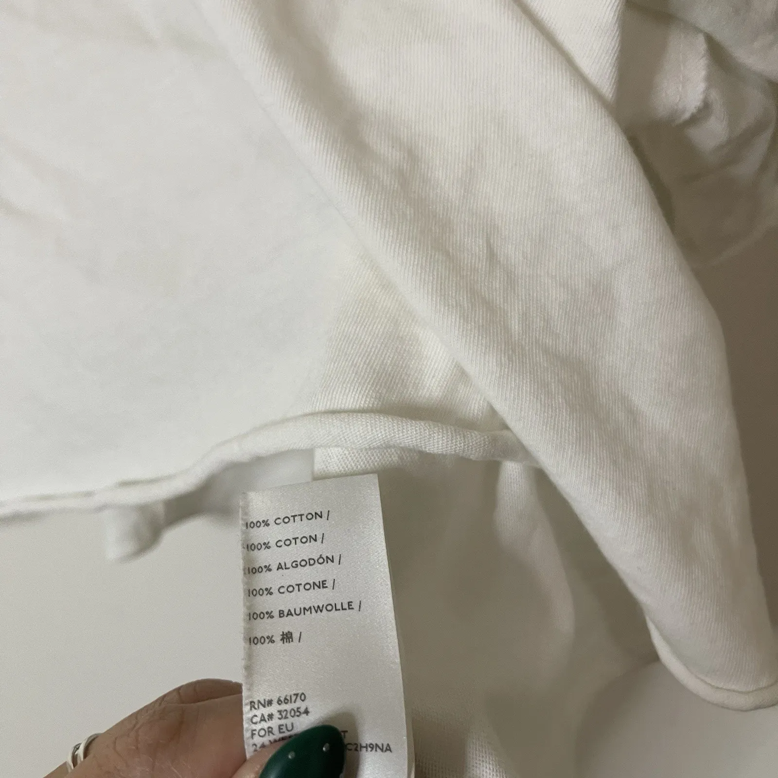 Free People oversized white pocket cropped cotton tshirt size Large - Image 4