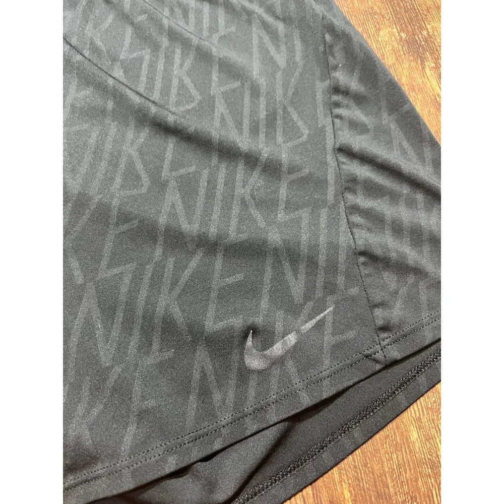 Nike Dri Fit Running Shorts Black SMALL Spell Out - Image 2