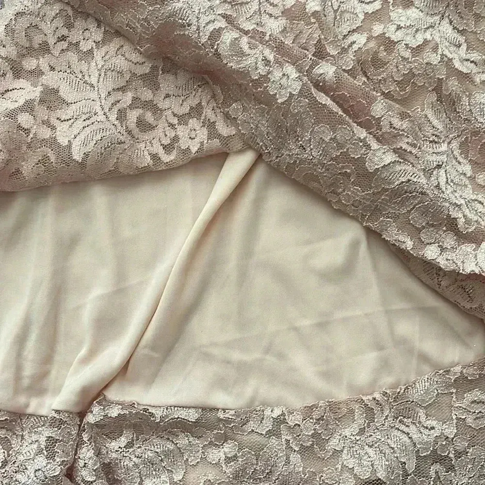 Lace Fit & Flare Mini Dress – Blush Pink Size XS - Image 5