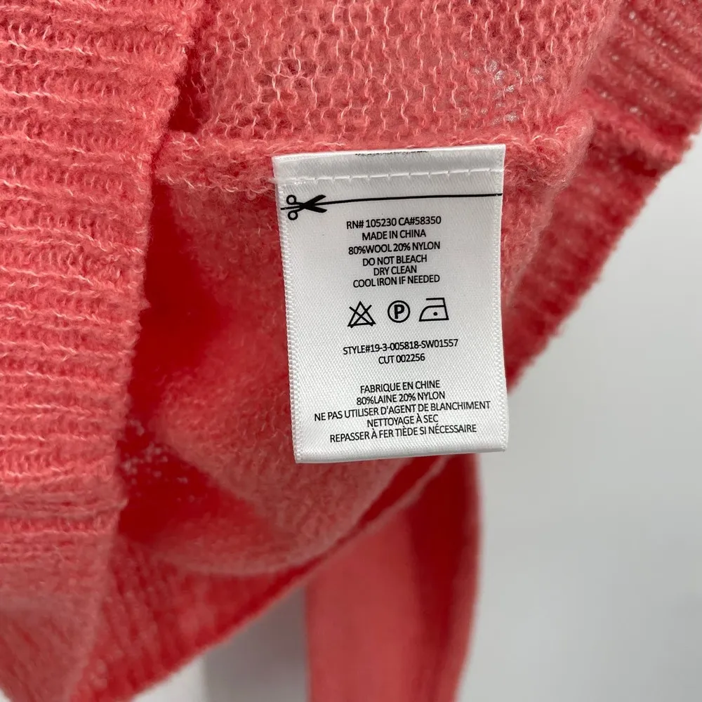 Joie Namio Button Sleeve Crewneck Loose Knit Coral Sweater Size XXS NWT $278 - Image 6