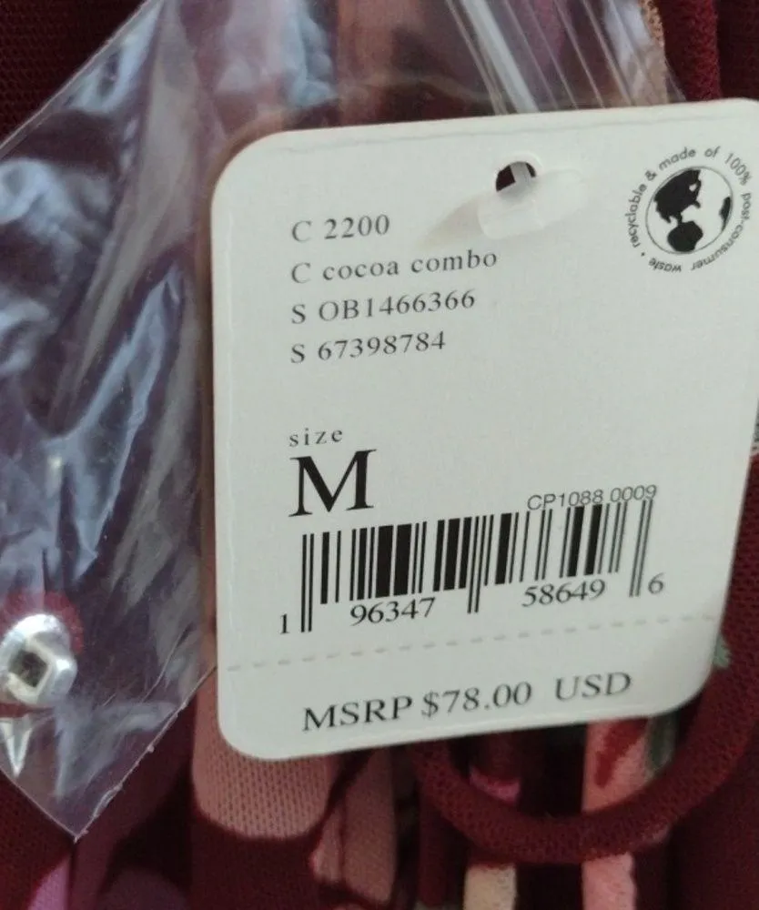 NWT Free People of Paradise Top in Cocoa Combo Bell Sleeves Red Floral Size M - Image 11