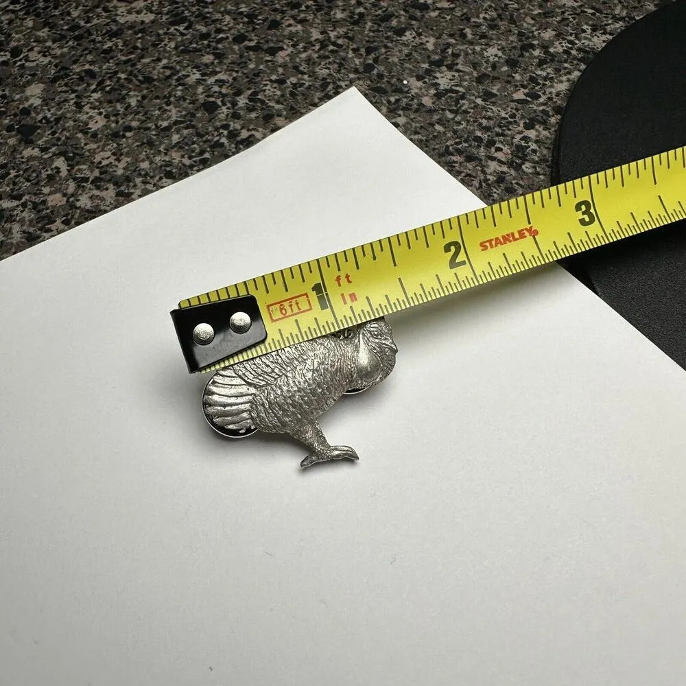 2000 GG Harris Pewter Prairie Bird Brooch Tack Pin Signed Silver - Image 7