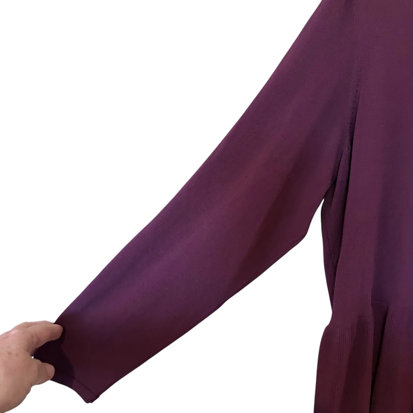 Lane Bryant Burgundy Top 22/24 Peplum Velvet Corset Ties in Back Boho Cottage - Image 5