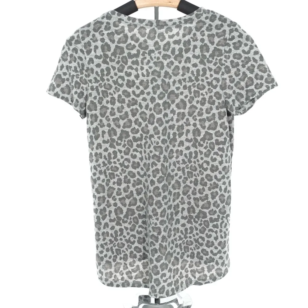 Women’s | Zoe + Liv | Gray Leopard Print T-Shirt Top - Image 5