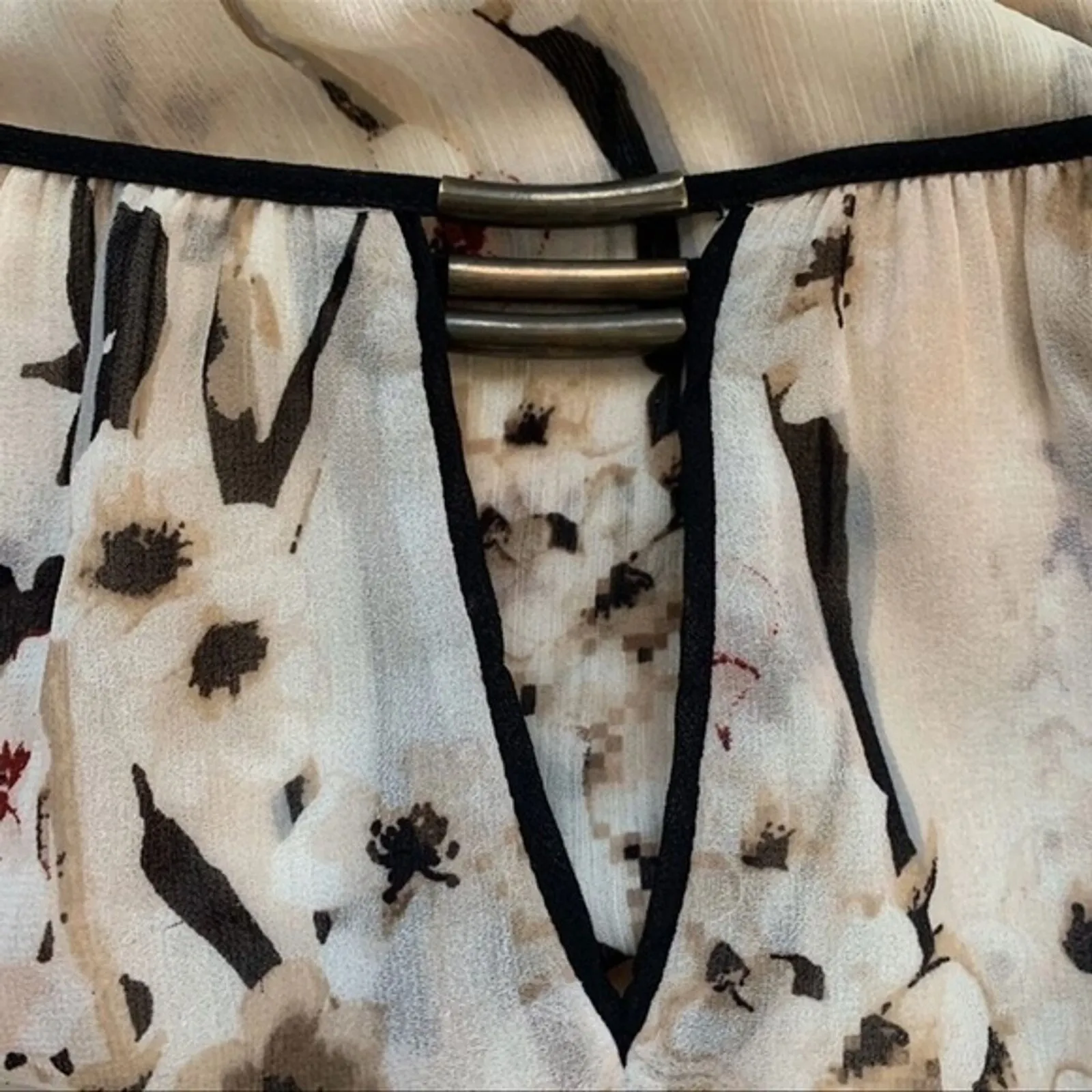 White House Black Market Blouse Women XSmall‎ Blush Pink Cold Shoulder Straps - Image 7