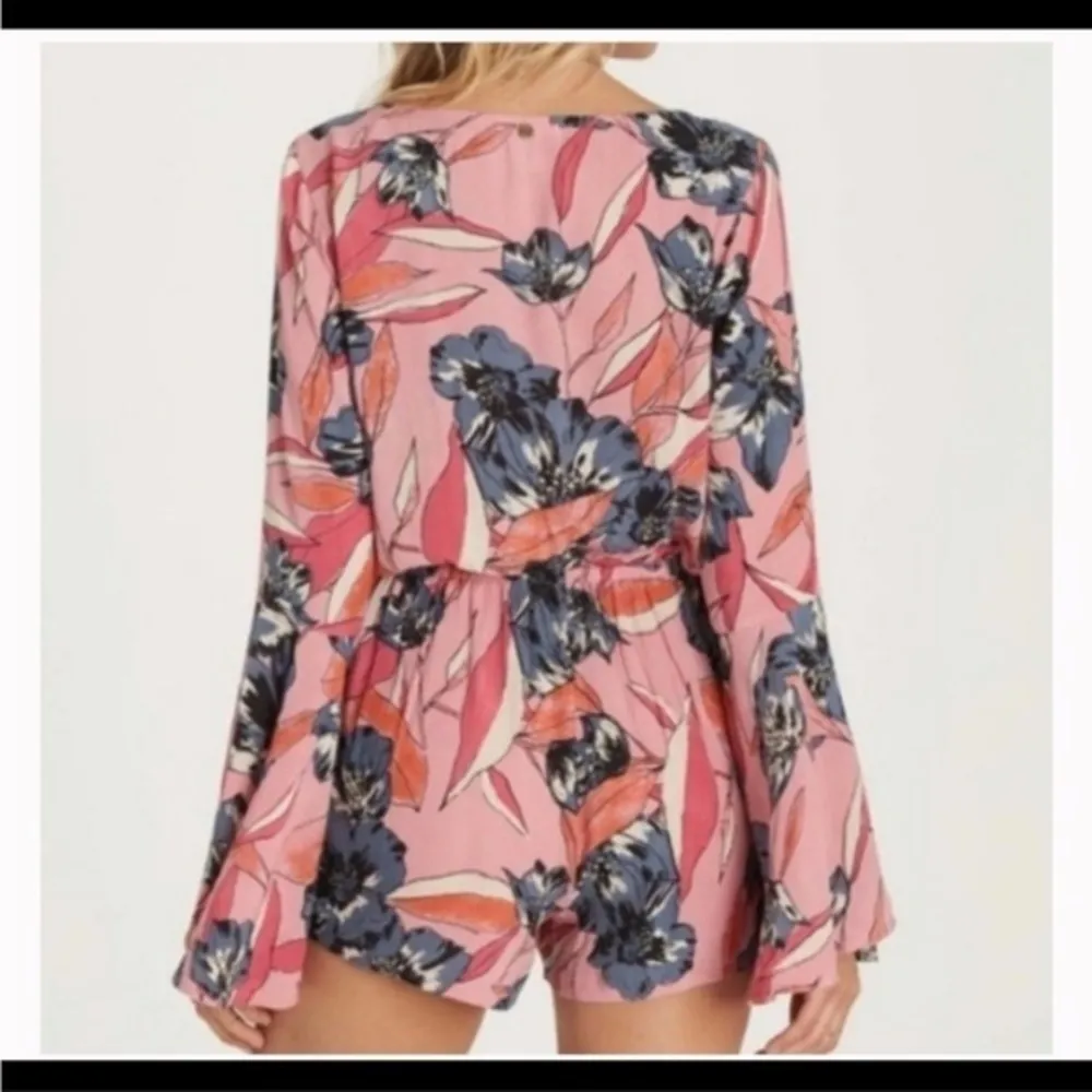 Billabong Boho Pink Floral Bell Long Sleeve Romper - Image 2