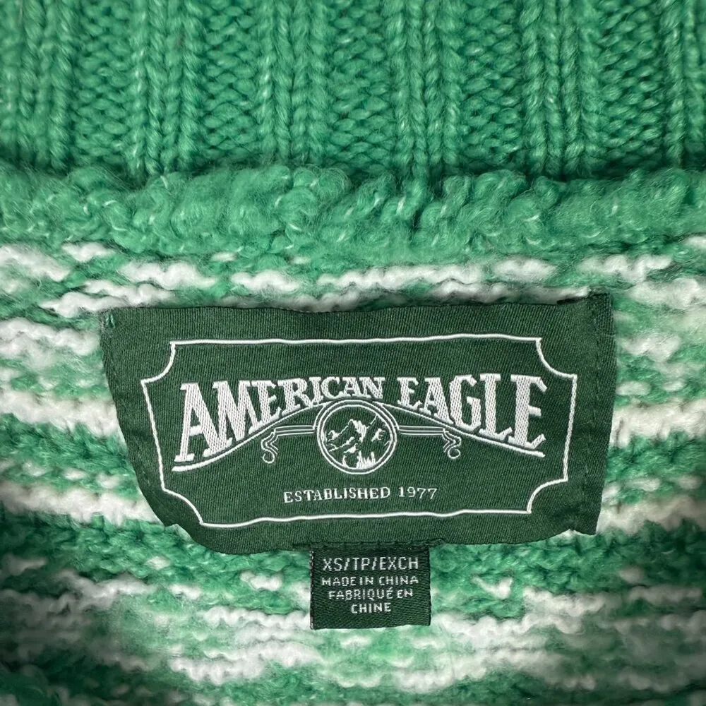 NWT  Fairisle Snowdrift Sweater Boxy Cozy Green Size XS NEW - Image 5