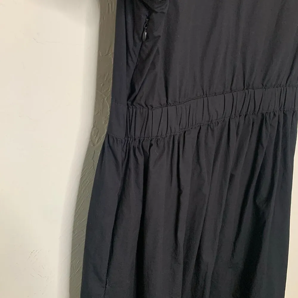 French Connection 100% cotton Black Puff Sleeve Tiered Dress Sz XL - Image 6