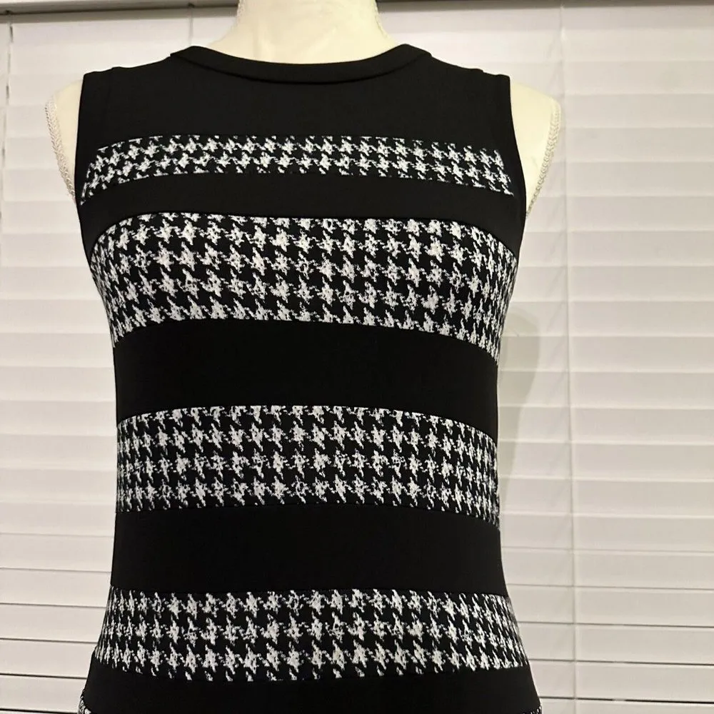 Micheal By Michael Kors Sz XS Extra Small Sleeveless Sheath Dress White / Black - Image 2