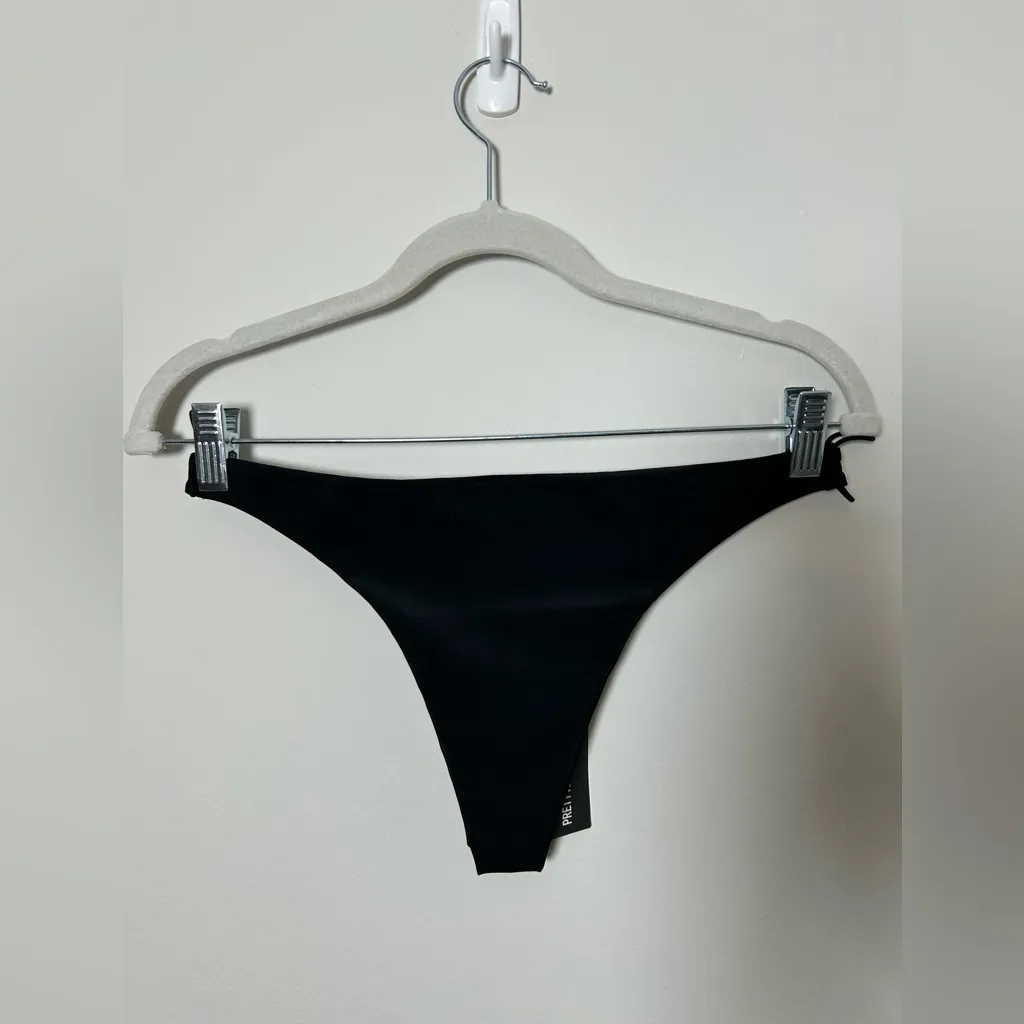 PrettyLittleThing Black Brazilian String Bikini Bottoms - Image 3