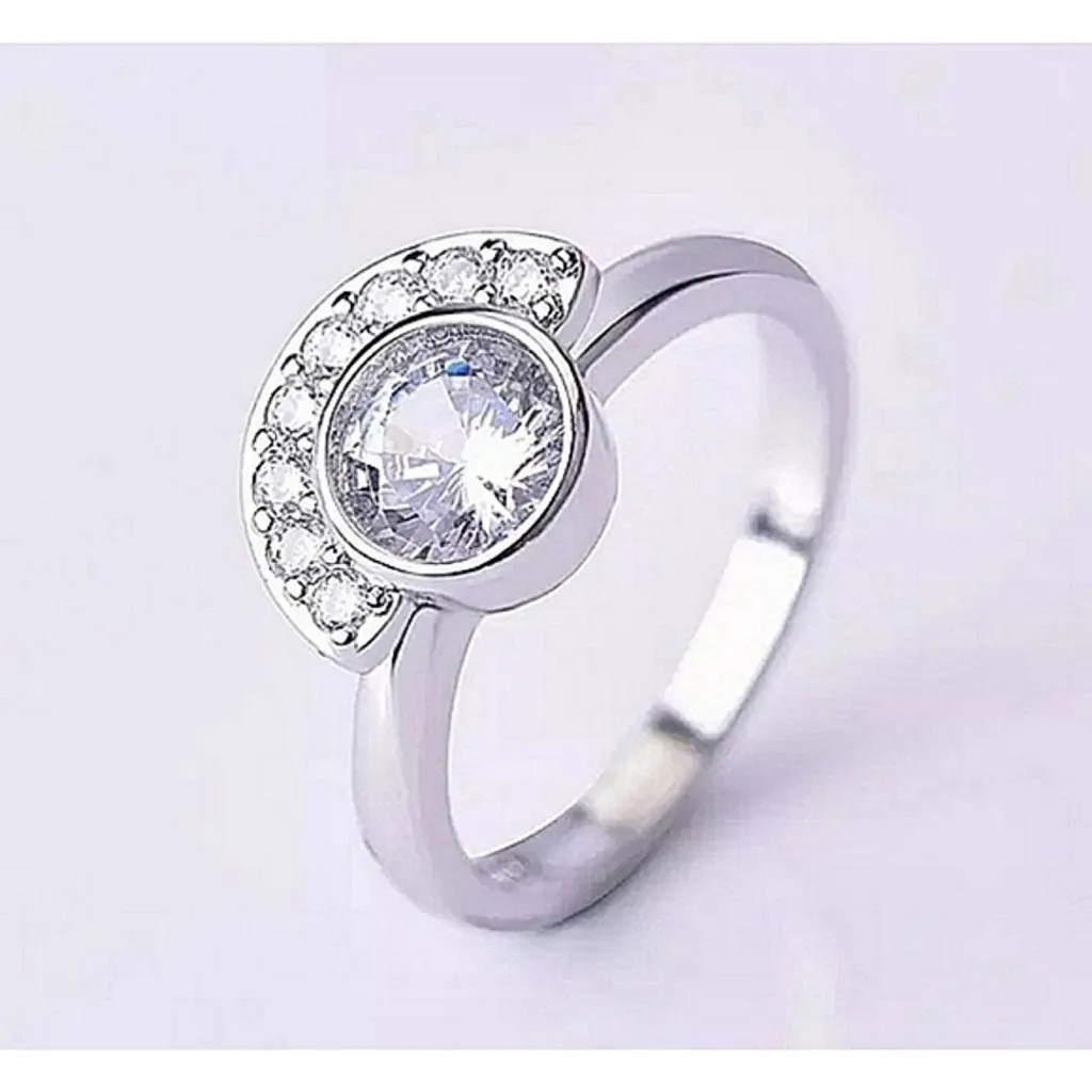 Sparkling Half Moon Ring‎ | 925 Sterling Silver - Image 7