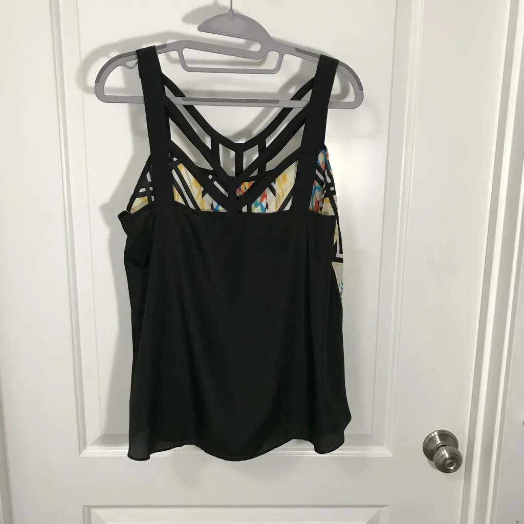 Bisou Bisou Multicolor Print Sleeveless Shirt Blose Top XL EUC - Image 2