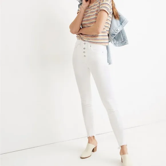 Madewell • 10" High-Rise Skinny Jeans in Pure White: Step-Hem Edition - Image 4