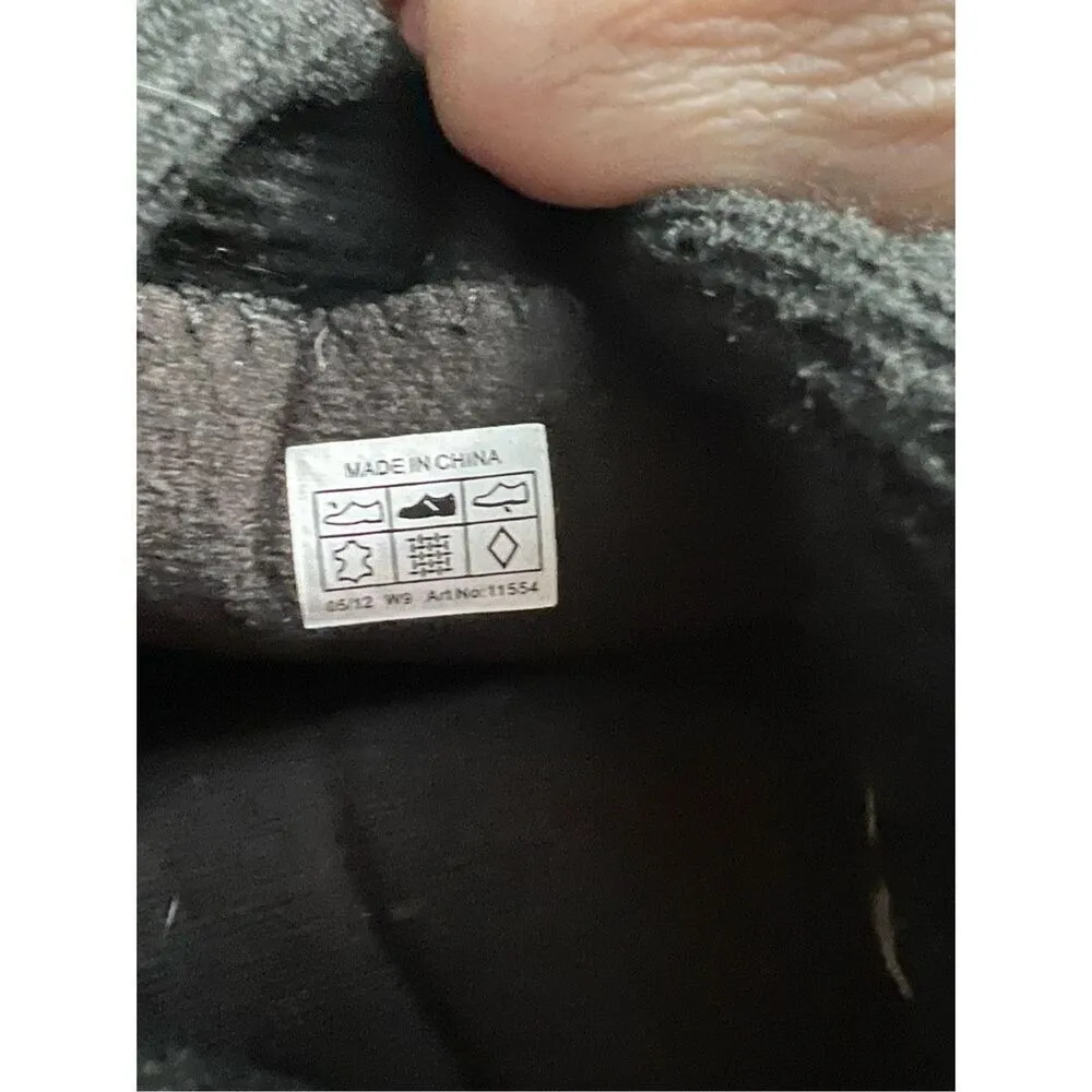 Crocs 11554 Winter Pull On Boots Black Suede Leather Knit Top And Buckle Size 9 - Image 5