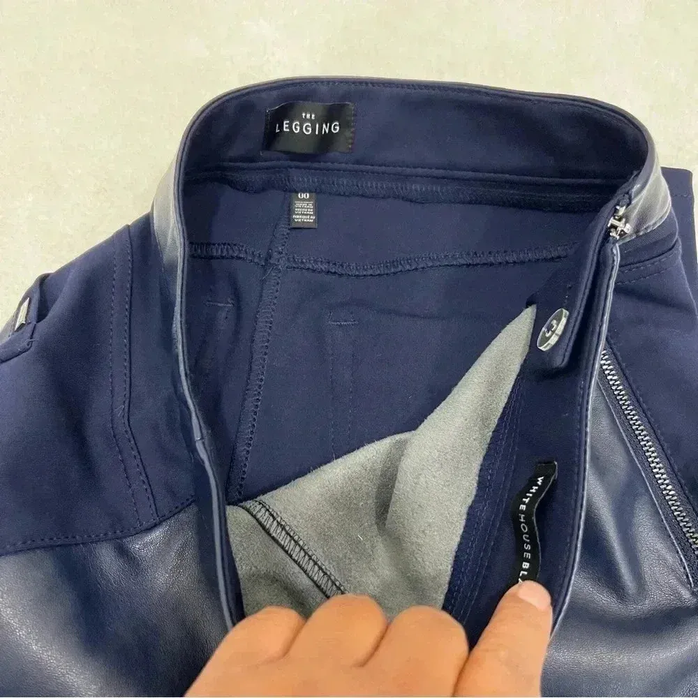 WHBM Vegan Leather Front Ponte Back Leggings size 00 - Image 8